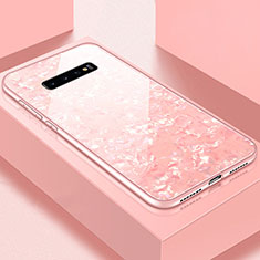 Silicone Frame Mirror Case Cover U01 for Samsung Galaxy S10 5G Pink