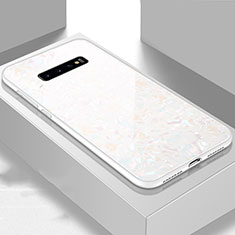 Silicone Frame Mirror Case Cover U01 for Samsung Galaxy S10 5G White