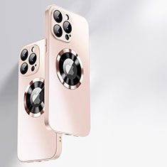 Silicone Frame Mirror Case Cover with Mag-Safe Magnetic for Apple iPhone 14 Pro Rose Gold