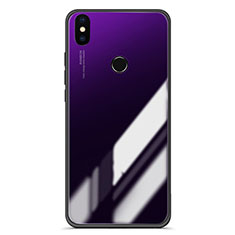 Silicone Frame Mirror Gradient Case Cover for Xiaomi Mi 6X Purple
