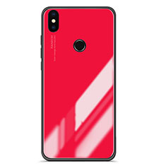 Silicone Frame Mirror Gradient Case Cover for Xiaomi Mi 6X Red