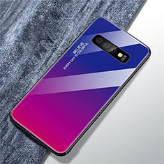 Silicone Frame Mirror Rainbow Gradient Case Cover A01 for Samsung Galaxy S10 Plus Hot Pink