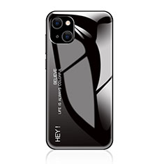 Silicone Frame Mirror Rainbow Gradient Case Cover for Apple iPhone 13 Mini Black