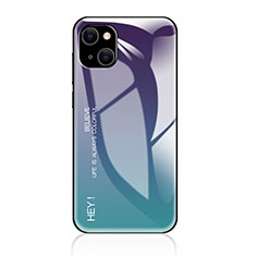 Silicone Frame Mirror Rainbow Gradient Case Cover for Apple iPhone 13 Mini Purple