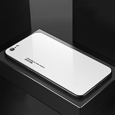 Silicone Frame Mirror Rainbow Gradient Case Cover for Apple iPhone 6 Plus White