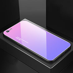 Silicone Frame Mirror Rainbow Gradient Case Cover for Apple iPhone 6S Plus Purple