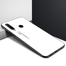 Silicone Frame Mirror Rainbow Gradient Case Cover for Huawei Enjoy 10 Plus White