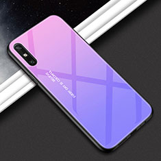 Silicone Frame Mirror Rainbow Gradient Case Cover for Huawei Enjoy 10e Purple