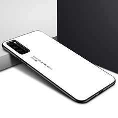Silicone Frame Mirror Rainbow Gradient Case Cover for Huawei Enjoy 20 Pro 5G White
