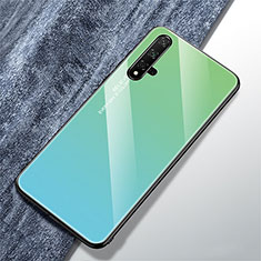 Silicone Frame Mirror Rainbow Gradient Case Cover for Huawei Honor 20 Green