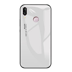 Silicone Frame Mirror Rainbow Gradient Case Cover for Huawei Honor Play White