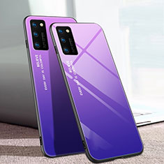 Silicone Frame Mirror Rainbow Gradient Case Cover for Huawei Honor V30 Pro 5G Purple