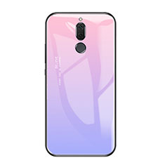 Silicone Frame Mirror Rainbow Gradient Case Cover for Huawei Maimang 6 Purple