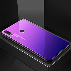 Silicone Frame Mirror Rainbow Gradient Case Cover for Huawei Nova 3e Blue