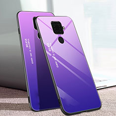Silicone Frame Mirror Rainbow Gradient Case Cover for Huawei Nova 5i Pro Purple
