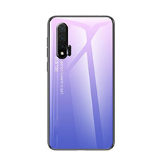Silicone Frame Mirror Rainbow Gradient Case Cover for Huawei Nova 6 Purple