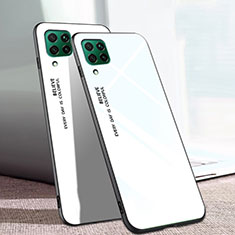 Silicone Frame Mirror Rainbow Gradient Case Cover for Huawei Nova 7i White