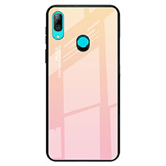 Silicone Frame Mirror Rainbow Gradient Case Cover for Huawei P Smart Z Pink