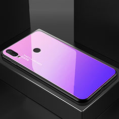Silicone Frame Mirror Rainbow Gradient Case Cover for Huawei P20 Lite Purple