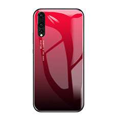 Silicone Frame Mirror Rainbow Gradient Case Cover for Huawei P20 Pro Red
