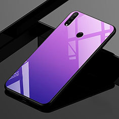 Silicone Frame Mirror Rainbow Gradient Case Cover for Huawei P30 Lite New Edition Purple