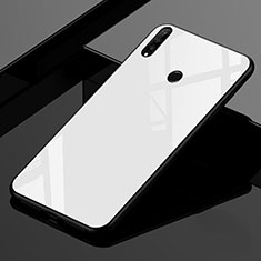 Silicone Frame Mirror Rainbow Gradient Case Cover for Huawei P30 Lite New Edition White