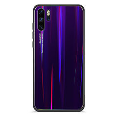 Silicone Frame Mirror Rainbow Gradient Case Cover for Huawei P30 Pro New Edition Purple