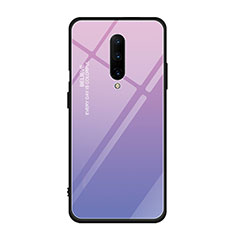 Silicone Frame Mirror Rainbow Gradient Case Cover for OnePlus 7 Pro Purple