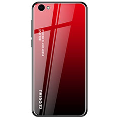 Silicone Frame Mirror Rainbow Gradient Case Cover for Oppo A3 Red