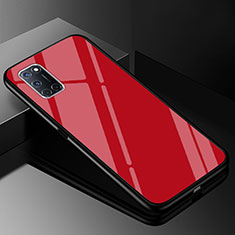 Silicone Frame Mirror Rainbow Gradient Case Cover for Oppo A72 Red