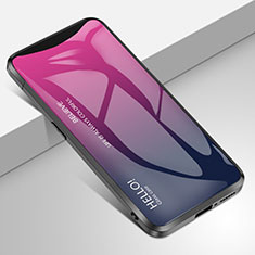 Silicone Frame Mirror Rainbow Gradient Case Cover for Oppo Find X Super Flash Edition Purple
