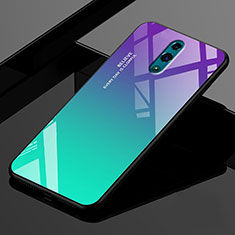 Silicone Frame Mirror Rainbow Gradient Case Cover for Oppo K3 Mixed