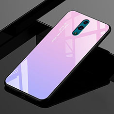 Silicone Frame Mirror Rainbow Gradient Case Cover for Oppo K3 Pink