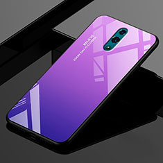 Silicone Frame Mirror Rainbow Gradient Case Cover for Oppo K3 Purple