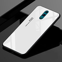 Silicone Frame Mirror Rainbow Gradient Case Cover for Oppo K3 White