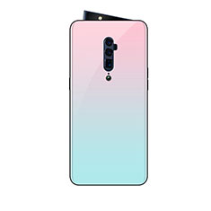 Silicone Frame Mirror Rainbow Gradient Case Cover for Oppo Reno 10X Zoom Pink