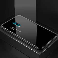 Silicone Frame Mirror Rainbow Gradient Case Cover for Oppo Reno Black