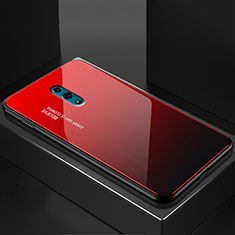 Silicone Frame Mirror Rainbow Gradient Case Cover for Oppo Reno Red