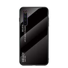 Silicone Frame Mirror Rainbow Gradient Case Cover for Realme 6 Black