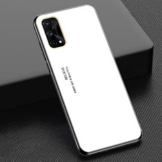 Silicone Frame Mirror Rainbow Gradient Case Cover for Realme X7 5G White