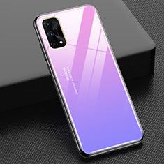 Silicone Frame Mirror Rainbow Gradient Case Cover for Realme X7 Pro 5G Clove Purple