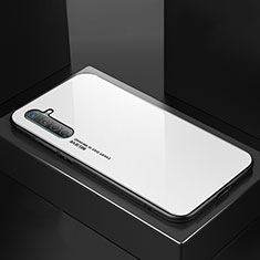 Silicone Frame Mirror Rainbow Gradient Case Cover for Realme XT White