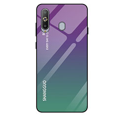 Silicone Frame Mirror Rainbow Gradient Case Cover for Samsung Galaxy A8s SM-G8870 Green