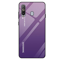 Silicone Frame Mirror Rainbow Gradient Case Cover for Samsung Galaxy A8s SM-G8870 Purple