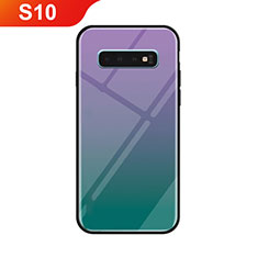 Silicone Frame Mirror Rainbow Gradient Case Cover for Samsung Galaxy S10 5G Green