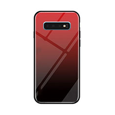 Silicone Frame Mirror Rainbow Gradient Case Cover for Samsung Galaxy S10 5G Red