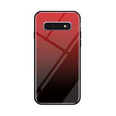 Silicone Frame Mirror Rainbow Gradient Case Cover for Samsung Galaxy S10 Plus Red