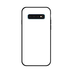 Silicone Frame Mirror Rainbow Gradient Case Cover for Samsung Galaxy S10 White