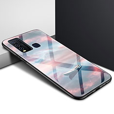 Silicone Frame Mirror Rainbow Gradient Case Cover for Vivo Y50 Brown