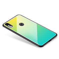 Silicone Frame Mirror Rainbow Gradient Case Cover for Xiaomi Mi 8 Green